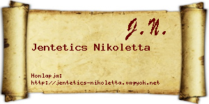 Jentetics Nikoletta névjegykártya